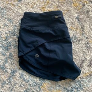 Lululemon Size 4 speed shorts, navy blue